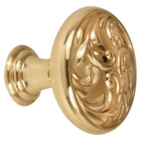 Alno Ornate A3651-38-PB Knob Traditional 1-1/2-in in Polished Brass