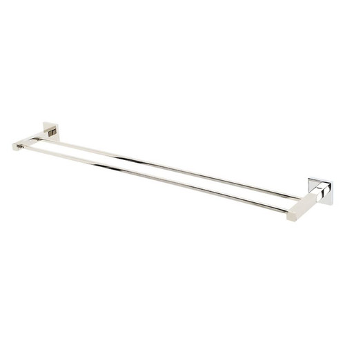 Double Towel Bar Modern in Polished Nickel