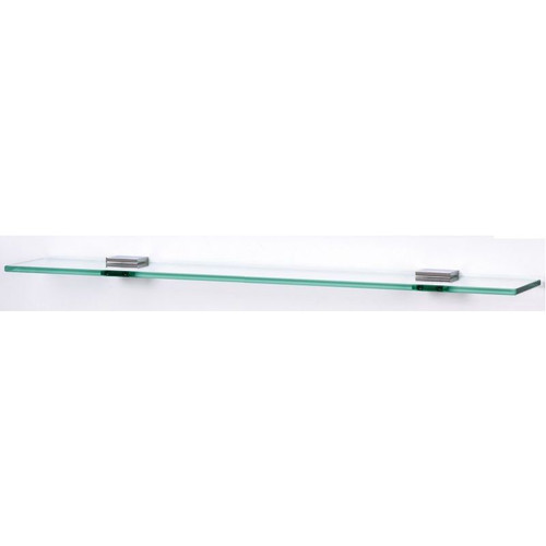 Alno Contemporary II A8455-24-PN 24-in Glass Shelf with Brackets Modern in Polished Nickel