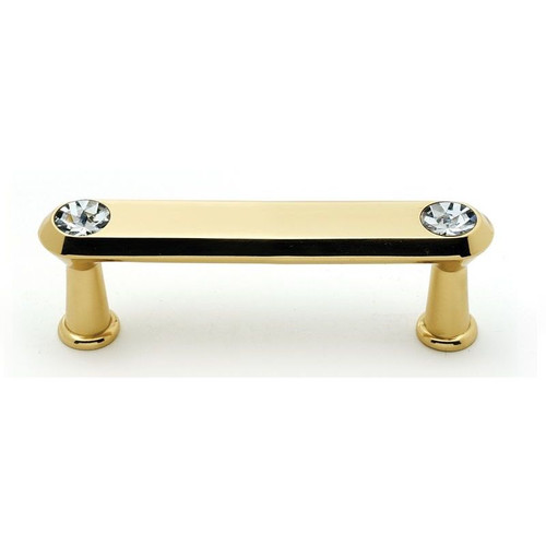 Alno Crystal C214-3-PB Pull Traditional in Polished Brass