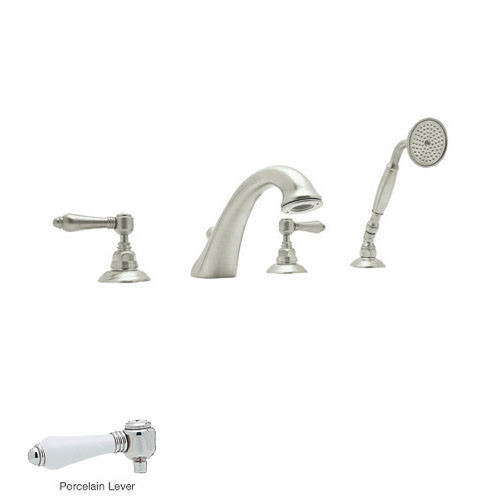 Rohl A1464LPPN Roman Tub Faucet and Single Function Hand Shower in Polished Nickel