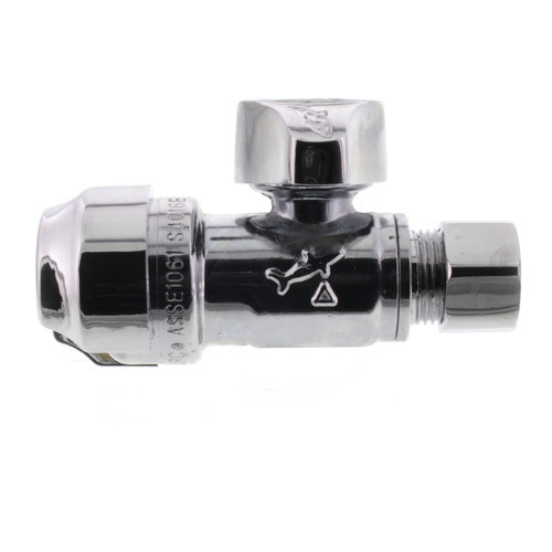 1/2" x 3/8" Compression Lead Free Straight Stop in Chrome Plated Finish