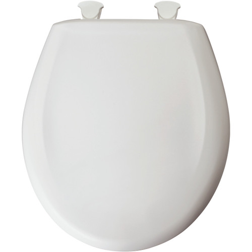 Plastic Round Slow-Close Toilet Seat in Euro White
