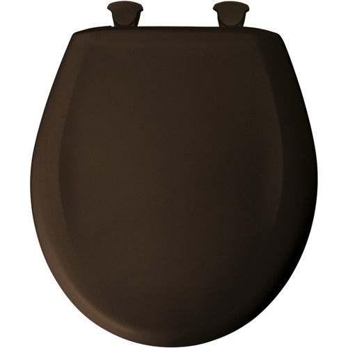Plastic Round Slow-Close Toilet Seat in Espresso Brown