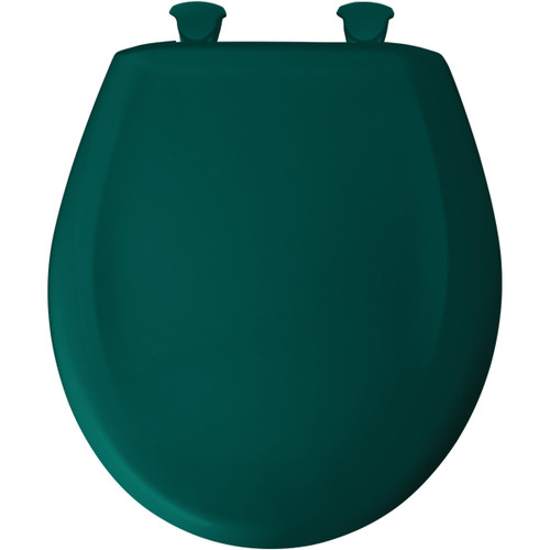 Plastic Round Slow-Close Toilet Seat in Teal