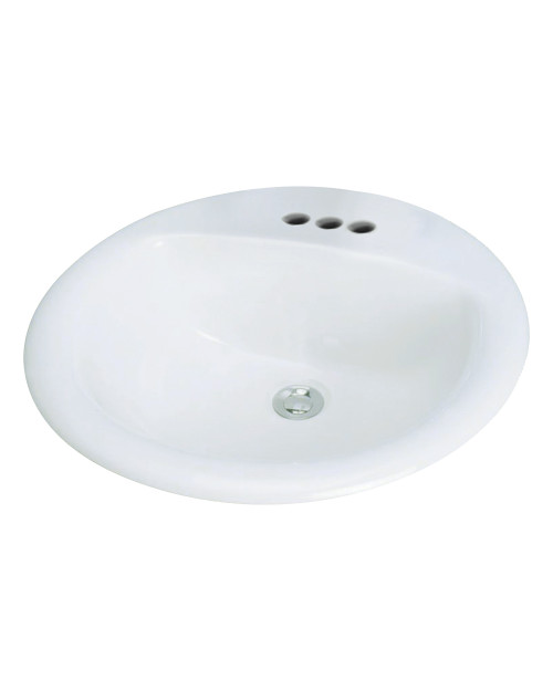Vitreous China Drop-in Lavatory with 4-in Centerset in White