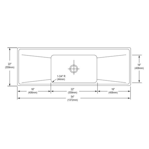54" x 22" x 7-5/8" 18 Gauge Stainless Steel Single Bowl Drop-in Sink with Drainboard and 2 Faucet Holes in Lustrous Satin
