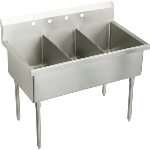 Elkay SS83452 Commercial Scullery Sink with 2 Faucet Holes in Buffed Satin