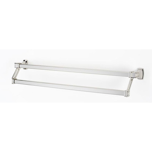 Alno Cube A6525-25-PN Double Towel Bar Modern in Polished Nickel