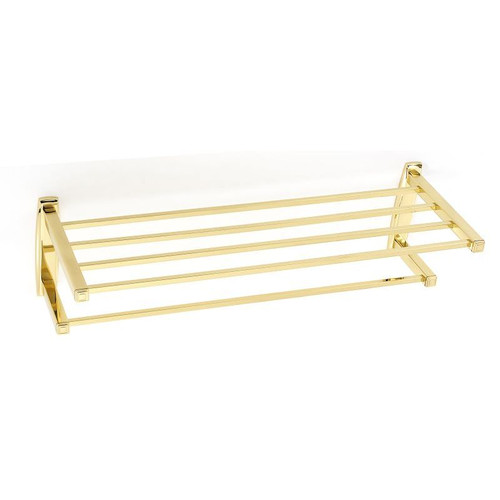 Modern Towel Rack in Polished Brass