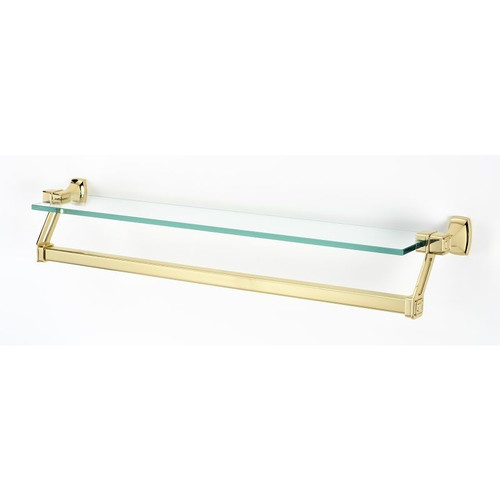 Alno Cube A6527-25-PB Modern Towel Bar in Polished Brass
