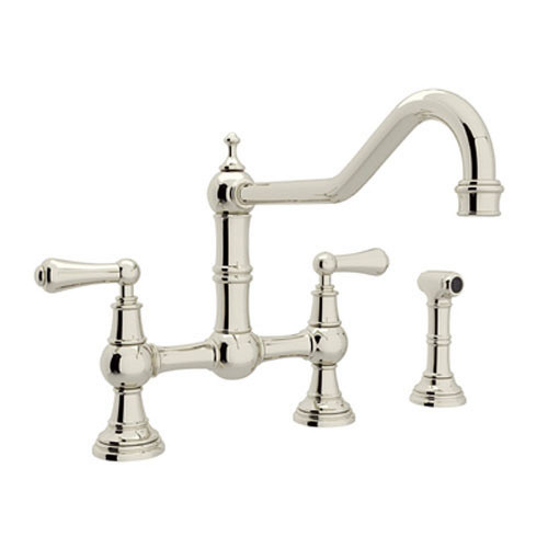 Rohl U.4764L-PN-2 Bridge Kitchen Faucet in Polished Nickel