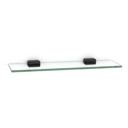 Alno Cube A6550-18-BRZ 18-in Glass Shelf with Brackets Modern in Bronze