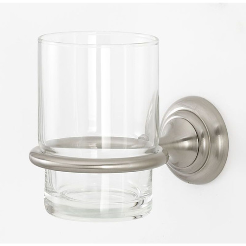 Tumbler Holder with Tumbler in Satin Nickel