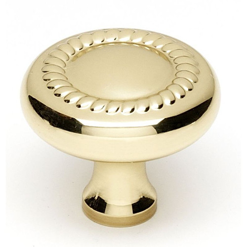 Alno Rope A812-14-PB Knob Traditional 1-1/4-in in Polished Brass