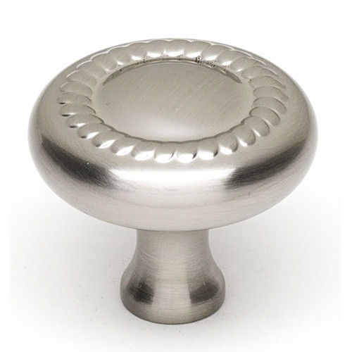 Alno Rope A812-14-SN Knob Traditional 1-1/4-in in Satin Nickel