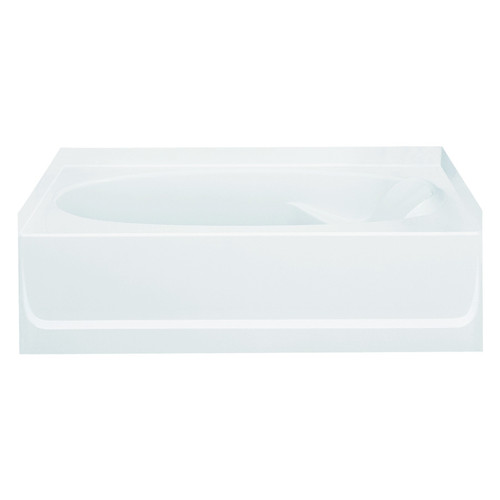 18.25-in x 36-in x 60.25-in Vikrell Oval in Rectangle Skirted Bathtub with Left-Hand Drain in White