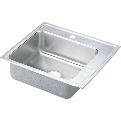 25" x 22" x 6" 18 Gauge Stainless Steel Single Bowl Drop-in Classroom ADA Sink with 1 Faucet Hole and 1 Right Slotted Hole in Lustrous Satin