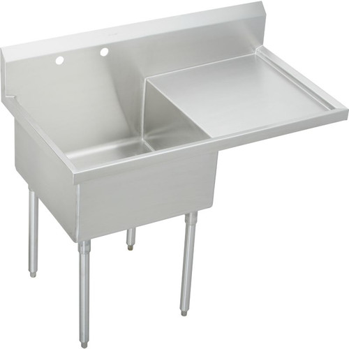 Elkay SS8124R1 Commercial Scullery Sink with Single Faucet Hole in Buffed Satin