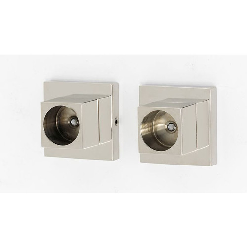 Modern Shower Rod Brackets in Polished Nickel