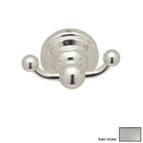 Double Hook Robe Hook in Satin Nickel