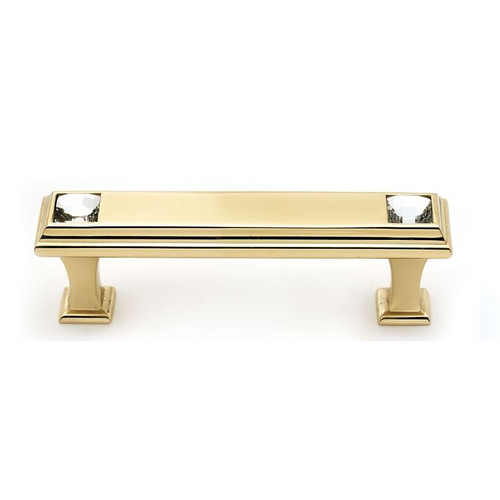 Alno Crystal C213-3-PB Pull Traditional in Polished Brass