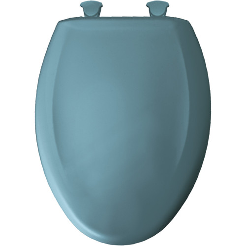 Plastic Elongated Slow-Close Toilet Seat in Regency Blue