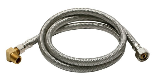 Braided Stainless Steel 60-in Dishwater Connector with 3/8-in Female Compression Thread x 1/2-in I.P. Female Straight Thread amd Elbow