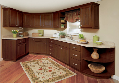 VR36 Arch Valance 36 in w. x 6 in h. x 0.75 in d. Classic Door Cherry Wood Lava Finish