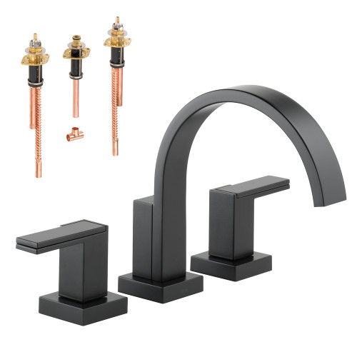 Roman Tub Trim Kit with Handles in Matte Black