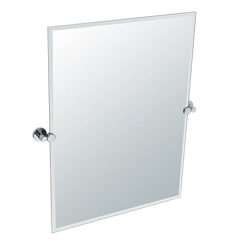 Channel Rectangular Beveled Tilting Wall Mirror in Chrome