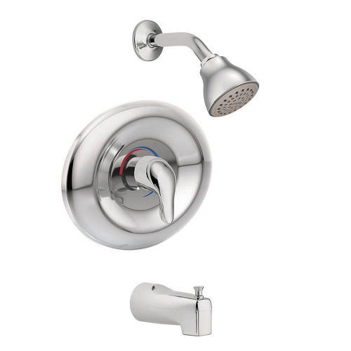 Bath and Shower Faucet with Pressure Balanced Trim in Chrome