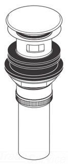 Pop-Up Drain Assembly with Overflow Hole in Matte Black