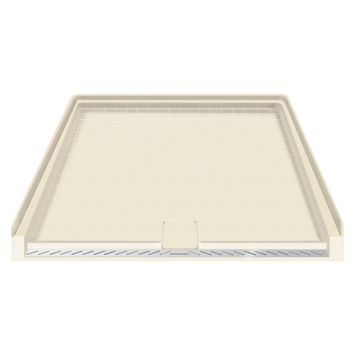 39.5 x 37.75 Solid Surface Barrier Free Shower Base with Trench Drain in Biscuit