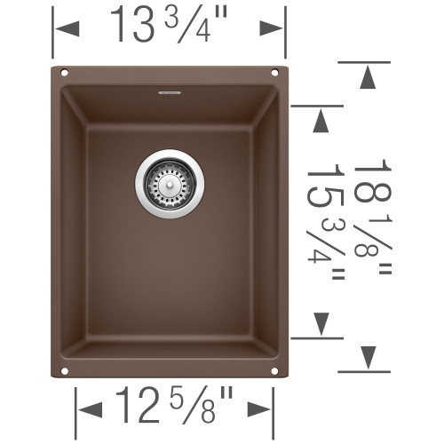 18.11-In X 13.78-In Single-Basin Granite Undermount Residential Kitchen Sink in Cafe Brown