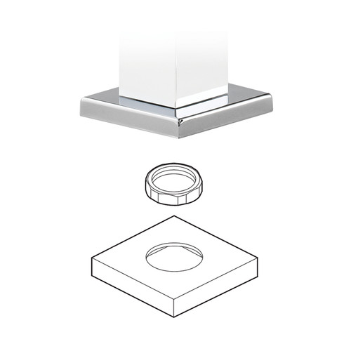 Replacement Handle Escutcheon with Nut in Polished Chrome