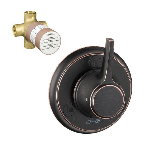 Hansgrohe K15934-15930RB C Trio/Quattro Trim with 3-Way Diverter Rough-In in Rubbed Bronze