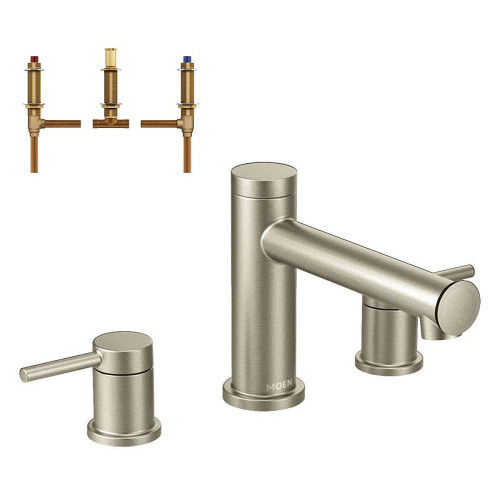 2-Handle Roman Tub Faucet with 1/2-Inch CC Rough-in in Brushed Nickel