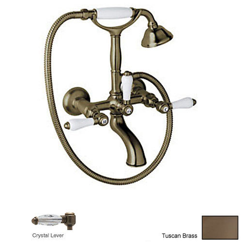 Wall Mount Exposed Tub Filler Faucet in Tuscan Brass