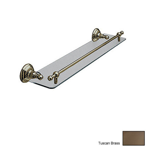 24in Wall Mounted Glass Vanity Shelf in Tuscan Brass