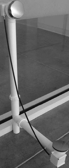 Bath Drain,White Tubular in Polished Chrome