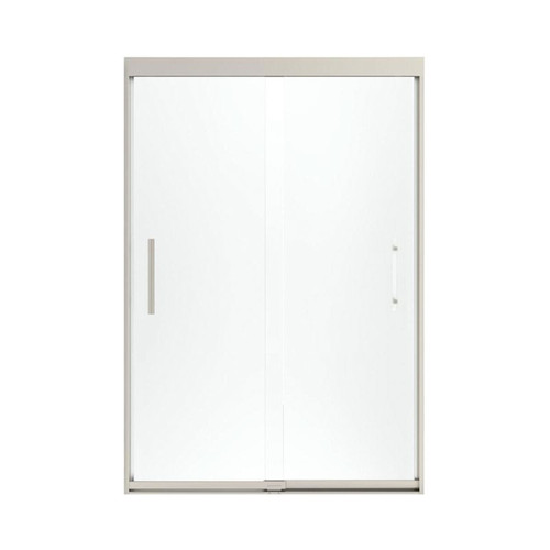 Frameless Sliding Shower Door 70.0625-in H x 44.625-47.625-in W with Clear Glass in Brushed Nickel