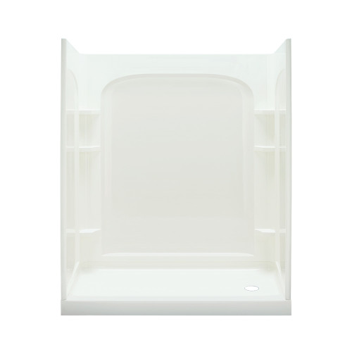 76.5-in x 31.25-in x 60.25-in Vikrell Wall and Floor 4-Piece Alcove Shower Kit in White