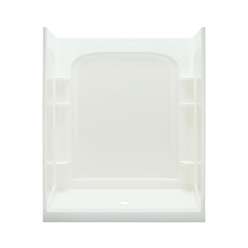 75.75-in x 34-in x 60-in Vikrell Wall and Floor 4-Piece Alcove Shower Kit in White