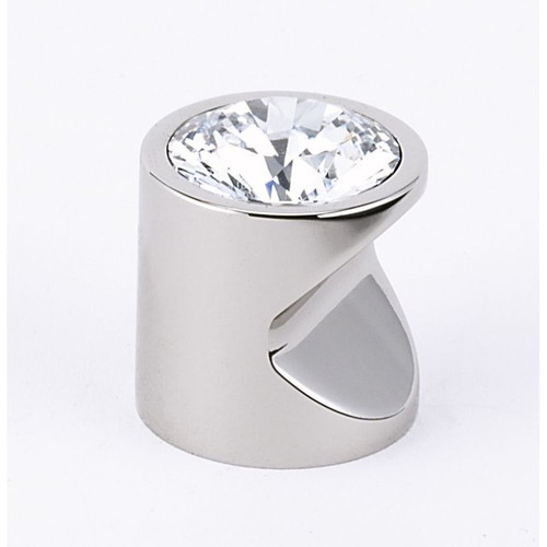 Alno Contemporary Crystal C824-1-PN Crystal Knob Modern 1-in in Polished Nickel