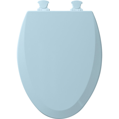 Wood Elongated Toilet Seat in Dresden Blue