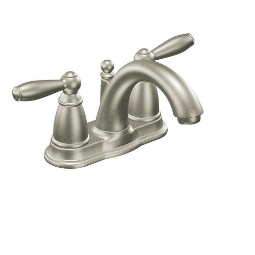 Moen 6610BN Double Handle Centerset Bathroom Faucet in Brushed Nickel