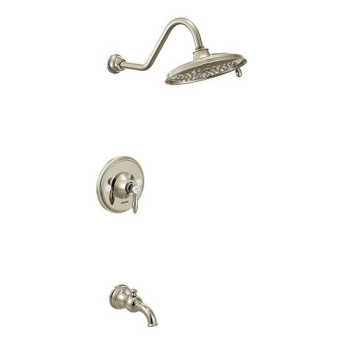 Moen TS32104EPNL Weymouth Bath and Shower Faucet with Posi-Temp Pressure Balanced Trim in Nickel
