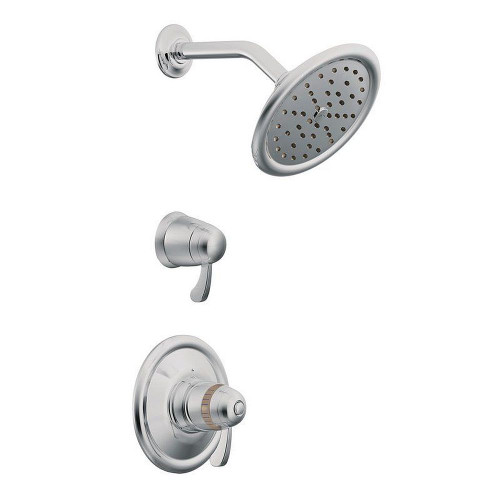 Double Handle Thermostatic Shower Trim with Rain Shower Head in Chrome