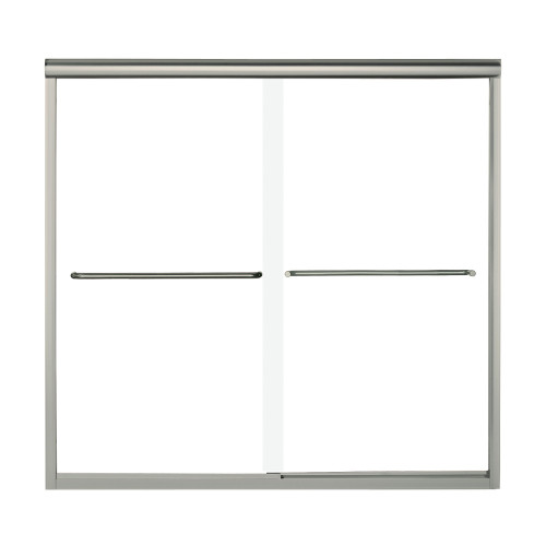 Sterling 5405-59N-G05 59.625-in x 58.31-in Frameless Bathtub Door in Nickel with Clear Glass